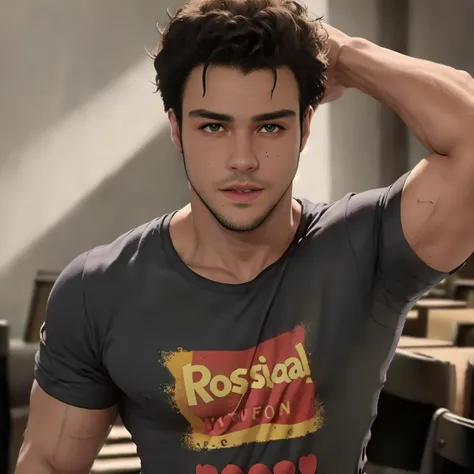 1boy, muscled, t-shirt, face details <lora:Joaquim Lopes:1>, realistic, photograph, photo realistic,