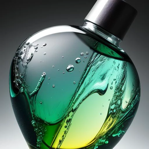 ((masterpiece)),((bestquality)),8k,high detailed,ultra-detailed,photography,award winning,documentary,realistic,crystal clear,8K UHD,high detail,ultrarealistic,cosmetic,green theme,gradient background,gradient,bottle,simple background,liquid,pouring,sparkling,reflection,transparent,shimmering,droplets,texture,reflection,highlights,shadows,macro shot,depth of field,colorful,rich tones,sharp focus,exquisite details,textured surface,smooth edges,subtle highlights,realistic lighting,medium close-up,