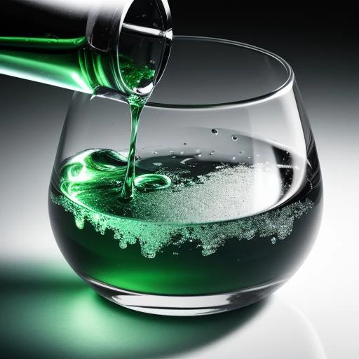 ((masterpiece)),((bestquality)),8k,high detailed,ultra-detailed,photography,award winning,documentary,realistic,crystal clear,8K UHD,high detail,ultrarealistic,cosmetic,green theme,gradient background,gradient,bottle,simple background,liquid,pouring,sparkling,reflection,transparent,shimmering,droplets,texture,reflection,highlights,shadows,macro shot,depth of field,colorful,rich tones,sharp focus,exquisite details,textured surface,smooth edges,subtle highlights,realistic lighting,medium close-up,