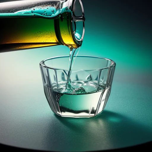 ((masterpiece)),((bestquality)),8k,high detailed,ultra-detailed,photography,award winning,documentary,realistic,crystal clear,8K UHD,high detail,ultrarealistic,cosmetic,green theme,gradient background,gradient,bottle,simple background,liquid,pouring,sparkling,reflection,transparent,shimmering,droplets,texture,reflection,highlights,shadows,macro shot,depth of field,colorful,rich tones,sharp focus,exquisite details,textured surface,smooth edges,subtle highlights,realistic lighting,medium close-up,