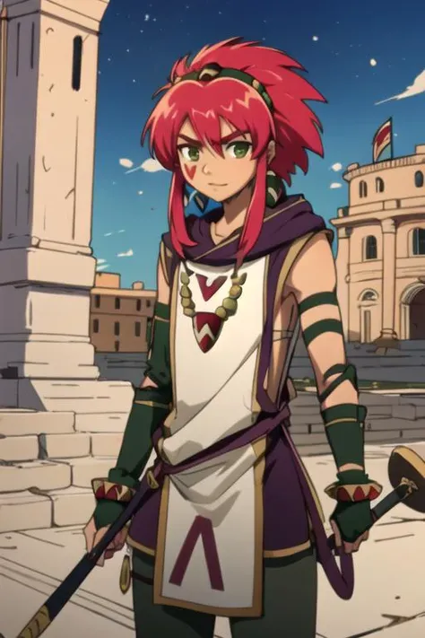 masterpiece, best quality, illustration, 1boy, solo, male focus, looking at viewer, , , ligne claire, , <lora:kanate_arata_kangatari:0.9>, kanate_arata_kangatari, , , ancient rome,
