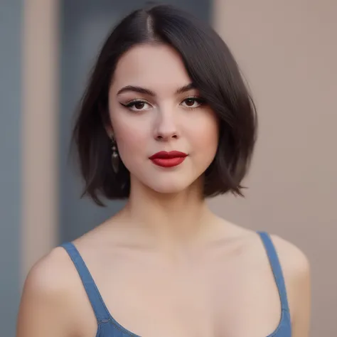 an exquisite portrait photograph, 85mm medium format photo of (ohwx woman) <lora:OliviaRodrigo:1> with a classic haircut