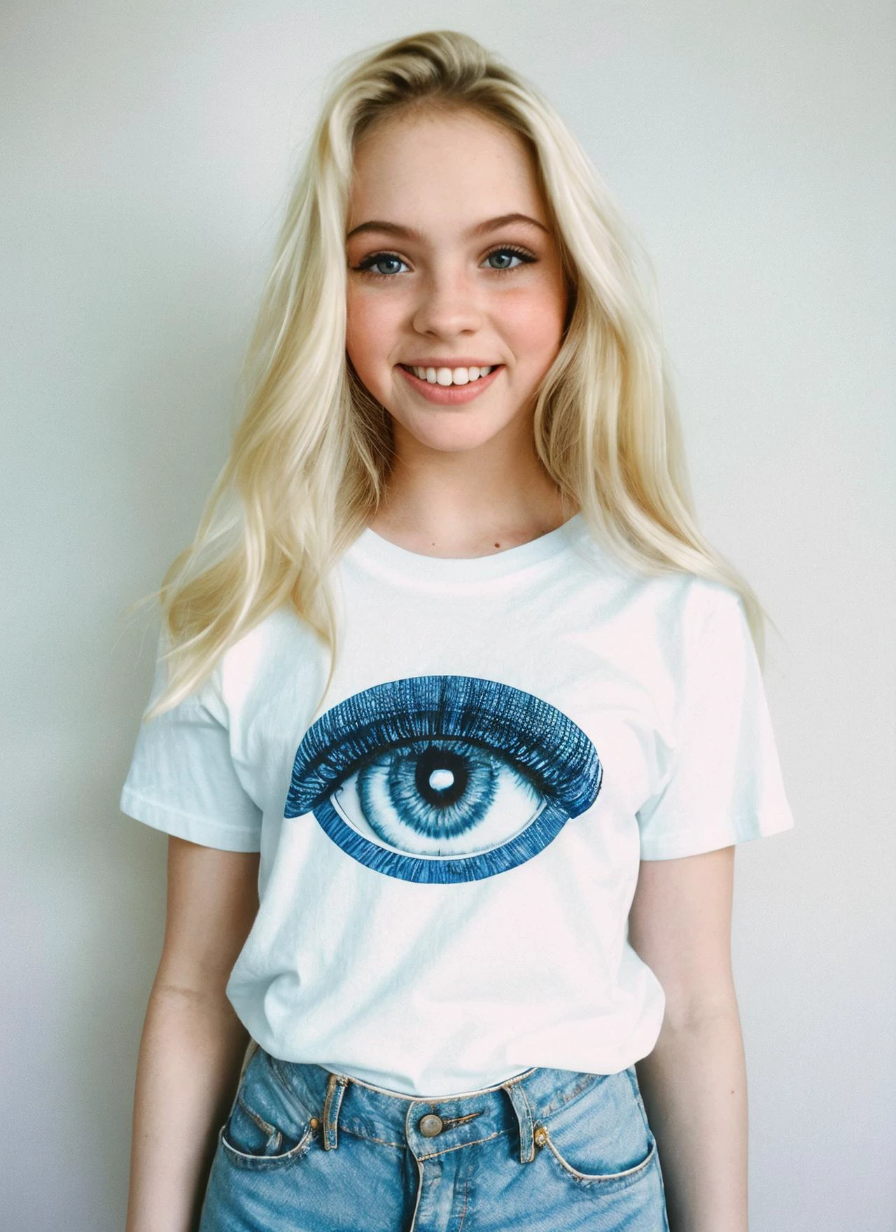 Jorjon, photograph of a woman standing indoors, t shirt, (detailed face), detailed iris, detailed eyes, full body, (pale skin:0.2), smiling, analog style,
film grain, natural skin texture, <lora:Jorjon LORA RHM 5E 25 576 Cosine:0.95>