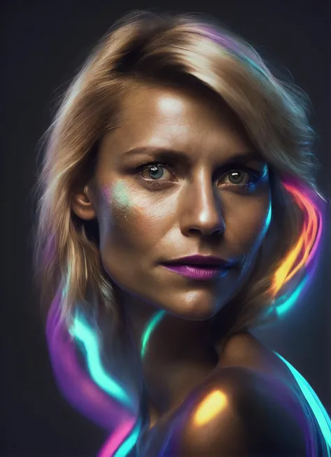 portrait of sks woman in tuxedo, (perfect eyes), energetic and colorful streams of light (photo, studio lighting, hard light, sony a7, 50 mm, matte skin, pores, concept art, colors, hyperdetailed), with professional color grading, soft shadows, bright colors, daylight, <lora:locon_claire_v1_from_v1_64_32:1.3>