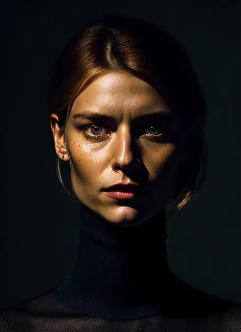 A stunning intricate full color portrait of (sks woman:1), wearing a black turtleneck, epic character composition, by ilya kuvshinov, alessio albi, nina masic, sharp focus, natural lighting, subsurface scattering, f2, 35mm, film grain, <lora:locon_claire_v1_from_v1_64_32:1.3>