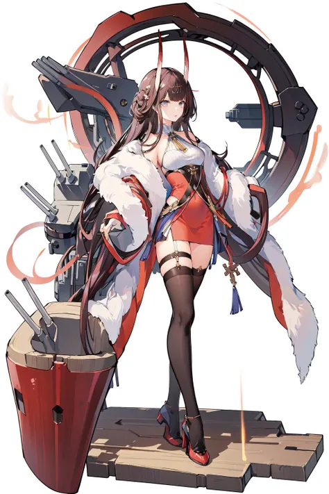 [(white background:1.5)::5], (imid shot:0.95), (full body:1.25), Dynamic angle, (falt color:1.3),colorful
rigging, machinery, cannon,turret, 
Azur Lane-noshiro
 <lora:azur lane_20230619144714-000018:0.6>  <lora:Azur Lane-noshiro fragrance of the eastern snow:0.8>