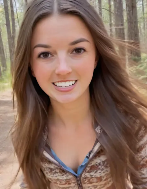 Hannah, with her long brown locks framing her mesmerizing brown eyes, couldn't help but pause mid-stride in a random setting, adorning a striking outfit and effortlessly posing as she gazed directly into the soul of any onlooker, revealing a radiant smile accompanied by perfectly aligned teeth that seemed to emanate warmth and genuine connection. Hannah Barron <lora:ghjnym18e78d47966g294:1>