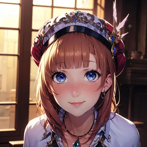 8k, 4k, intricate details, cinematic lighting, stunning environment, ornate, (realistic:1.1), detailed face, detailed eyes, detailed shadows, 1girl, (atelier series:1.1), belt, blue eyes, blush, boots, brown hair, capelet, hat, jewelry, short hair, necklace, shirt, skirt, smile, solo, <lora:CHA_Rorona:1>