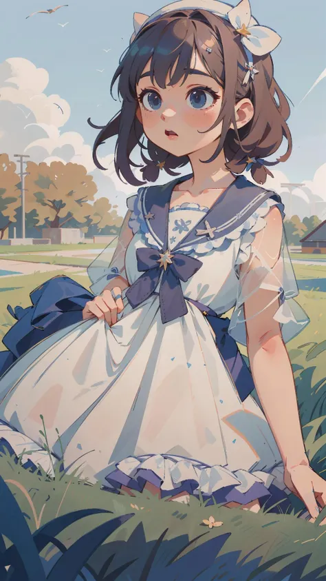 best quality, ultra high res, (photorealistic:1.4), masterpiece, highres, original, extremely detailed wallpaper,
lawn, sky,
1girl, solo, qhxc \(manaka nemu\), white dress,
on stomach, <lora:è´é¢neg4all_bdsqlsz:0.8>,