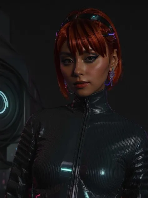 woman is standing in front of orange light, glossy transparent plastic futuristic clothes, sharp focus, complex, highly detailed, short hair, cinematic, neon lights, candid, true colors, creative, innocent, perfect, beautiful, elegant, intricate, confident, dynamic, volumetric lighting, cinematic angle, glamour vibrant,