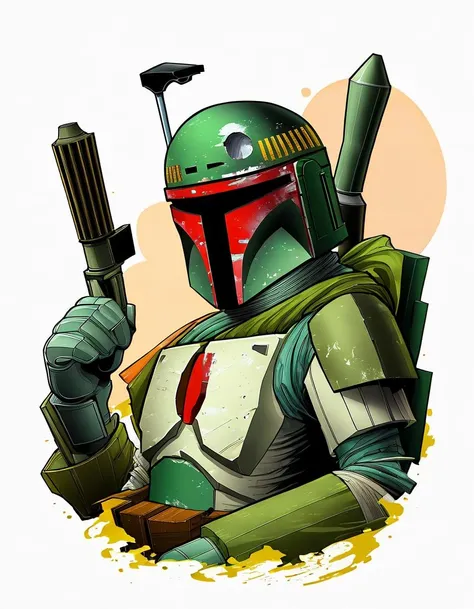 <lora:t3v3-000006:0.8>t3v3, white background, boba fett