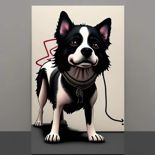 a neo-banksy digital painting of a dog
