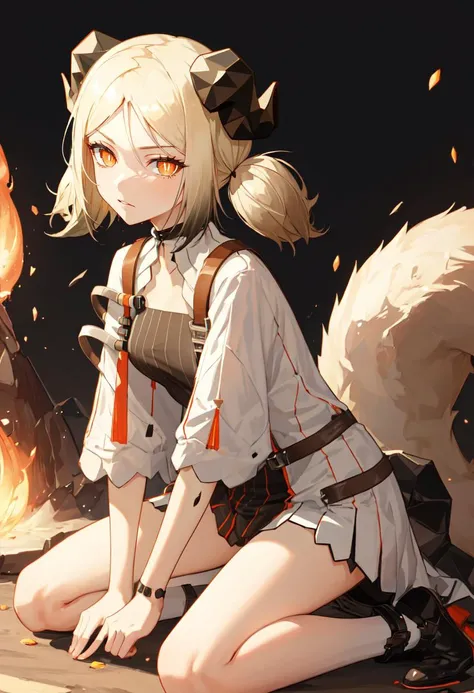 (safe:1.10), best quality, masterpiece, highres, solo, (ifrit_arknights:1.10), kneeling, kneeling on one knee, on one knee, cowboy shot, looking at viewer, 37 <lora:ifrit_arknights:0.80>