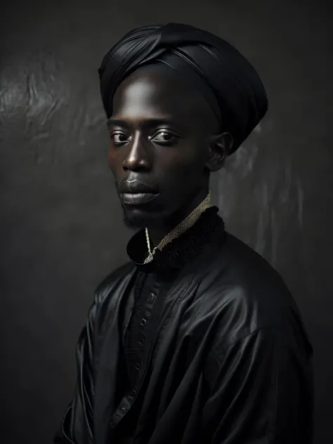 <lora:JENNYBOOT:1>a man in a black dress and a turban