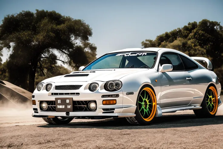 polished steel CELICA6 built for rock crawling stands on concrete wall, custom car body modified for rock crawling, jumper car dance, import offroad tuner, big offroad futuristic tyres, bedlock rims, graffiti, sandstorm, photorealistic, shot by Sony a7iii <lora:CELICA6:0.8>