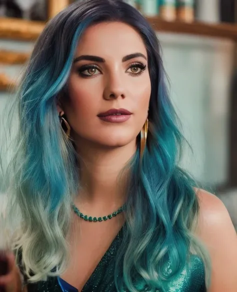 eda_ece with blue hair wearing a green dress and earrings, with a dark background and a blue smoke, by Franois Quesnel
<lora:eda4batch-000008res128:1>, Photorealistic, Hyperrealistic, Hyperdetailed, analog style, detailed skin, matte skin, soft lighting, subsurface scattering, realistic, heavy shadow, masterpiece, best quality, ultra realistic, 8k, golden ratio, Intricate, High Detail, film photography, soft focus