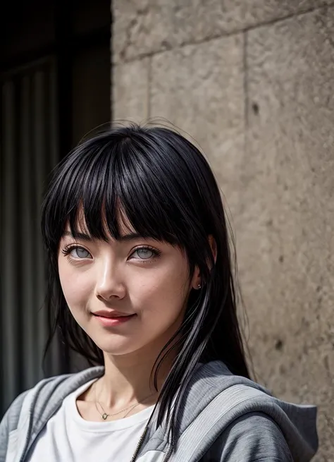 RAW photo of Hinata Hyuga in casual clothes, HinataNS, little smile, (high detailed skin:1.2), small details, photorealistic, ultra-realistic photo, 8k uhd, dslr, soft lighting, high quality, film grain, Fujifilm XT3, (masterpiece) <lora:add_detail:1> <lora:HinataNS:1>