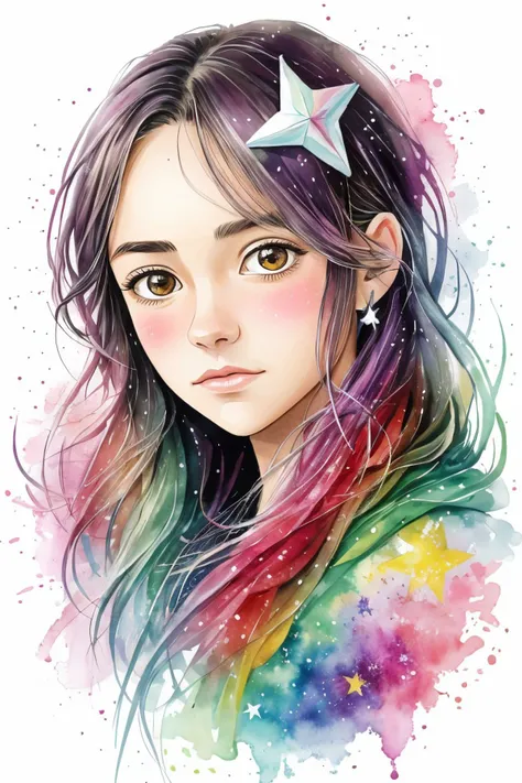 (style of Yvonne Coomber:1.15), watercolor style portrait of <lora:sd15_MakenzieRaine_locon_64_v1-000007:1> MakenzieRaine, face, eyes, star symbols