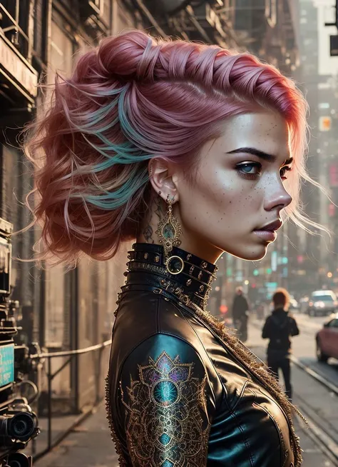 A stunning intricate full color portrait of beautiful punk woman [ANAT0J3:adrianalima:0.2],
wearing a Firebrick dress,
epic character composition,
by ilya kuvshinov, alessio albi, nina masic,
sharp focus, natural lighting, subsurface scattering, f2, 35mm, film grain <lora:beautifulPunkWomen_v20:0.75>