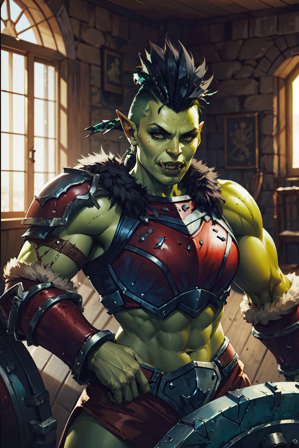 A close up of a person in a costume holding a sword - SeaArt AI