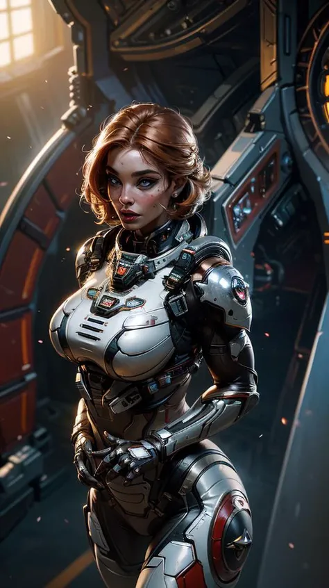 Commissar, Warhammer 40000, shy miniature, Cute small Nicole Kidman, cap, 1girl, solo,disney artwork, unreal engine, cozy indoor lighting, artstation, detailed, digital painting,cinematic,character design by mark ryden and pixar and hayao miyazaki, unreal 5, daz, hyperrealistic, octane render, wearing a multicolored outfit,