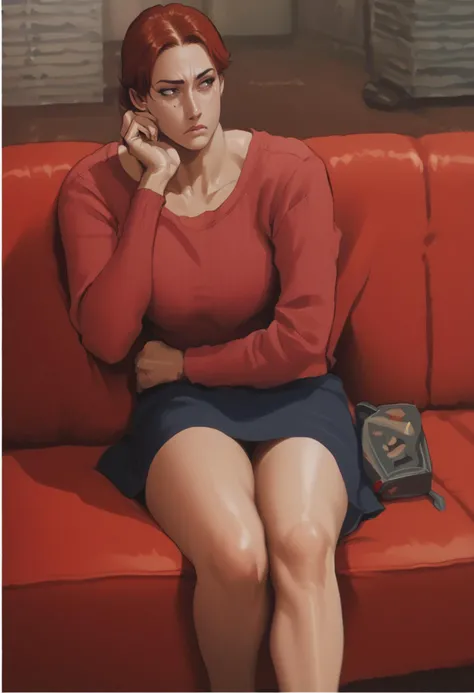 score_9, score_8_up, score_7_up, score_6_up, BREAK
1girl, laying on a red couch, 1girl listening being bored and sitting watching, <lora:PulenKompot-Nappi_Style_PonyXL:1> nappi
