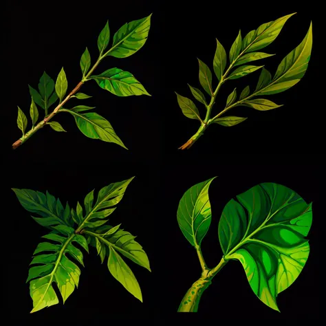 2dicon of green leaf <lora:sxz-2dicon:0.7>
