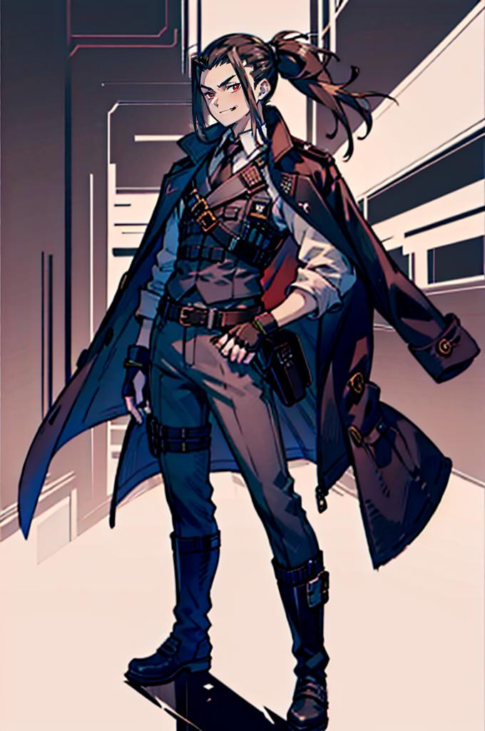 A cartoon picture of a man in a coat and boots - SeaArt AI