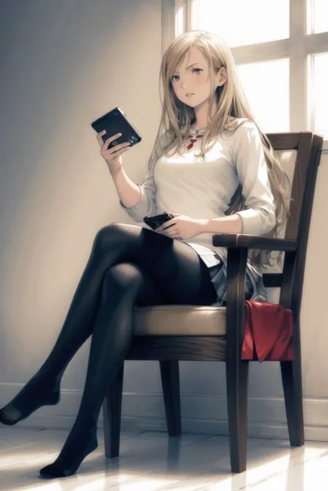 yoshida akihiko,
1girl, black pantyhose, blonde hair, cameo, casual, chair, contemporary, cosplay, cover, cover page, crossed legs, dragon, handheld game console, lips, long hair, miniskirt, no shoes, pantyhose, sitting, skirt, sleeves pushed up, solo, video game, white mage \(cosplay\), window, chocobo, slime \(dragon quest\), white mage, original, final fantasy, dragon quest, square enix,
<lora:yoshida_akihiko:0.6>