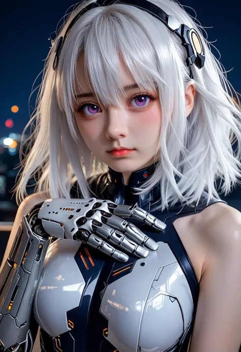 a close up of a woman with a futuristic suit and headphones