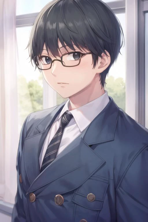 (1 Adult male),A high resolution, Sharp focus, Pixiv masterpiece, ((Complicated details)), highly detailed, natsuki_subaru, 1 man, with her mouth open,full bodyesbian,sit astride, blue colored eyes(eyes glowing), blue short hair,white shirt,Wear a tie,Wear a belt,perspire,look from down
