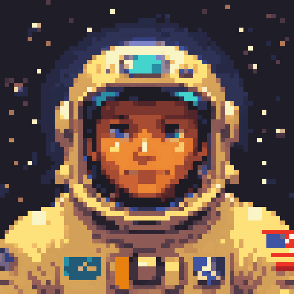 An image of a pixel astronaut in a space suit - SeaArt AI