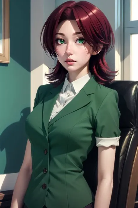 (best quality:1.1), (masterpiece:1.4), game cg, , upper body, depth of field, , , 1girl, solo, <lora:akari_koumoto:0.88>, akari_koumoto, red hair, green eyes, , , grimdark, 2k resolution