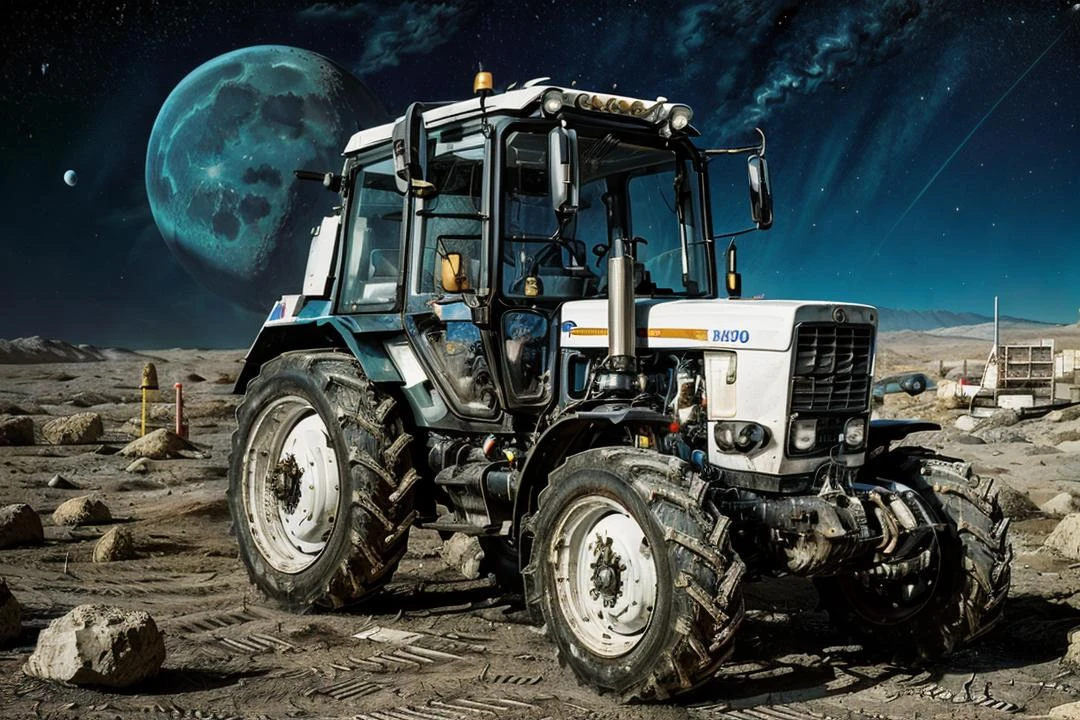 photo RAW,(a white tractor parked on moon, <lora:mtz82v2:0.65>,(hdr),vivid colors,), masterpiece, award winning photography, natural light, perfect composition, high detail, hyper realistic, realistic, detailed, balanced, by Trey Ratcliff, Klaus Herrmann, Serge Ramelli, Jimmy McIntyre, Elia Locardi