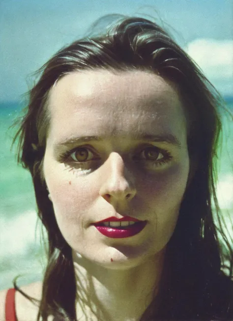 analog style, modelshoot style, photo of beautiful sks woman, hyper realistic photograph, detailed face,film grain, Kodak portra 800, f1.8, intricate, at the beach, <lora:locon_klaudia_v1_from_v1_64_32:1.3>