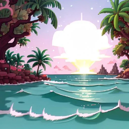 a tropical island <lora:Lucha_Libre_v1-000050:1> llibrestl