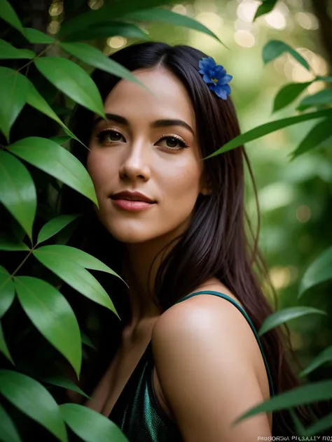 fantasy photograph, spotlight, Kodak portra 800, Phase One XF IQ4 150MP, Zoom lens, Primary Colors, soft lighting, portrait, frolicking in a foliage, Side lighting, F/5,  <Stoked-Reality-LORA-v1-0:1.2>