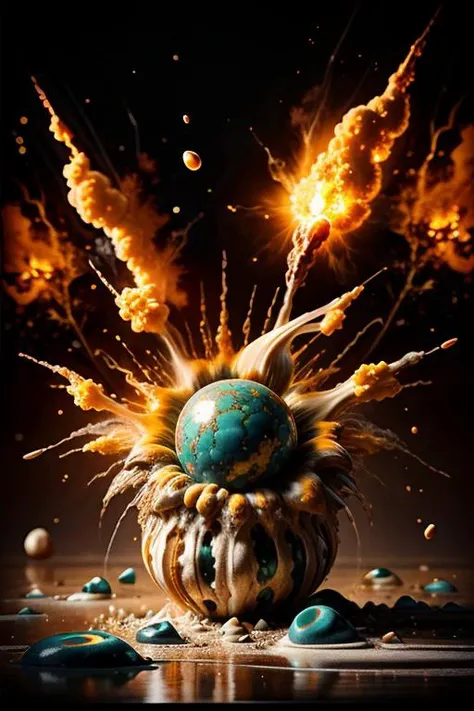art by Boris Vallejo  a profesional photo of gem stone, focus on details and material  Opal,  inside (( The explosion shatters the tranquility unleashing a fiery burst of energy and chaos )), Barren desert planet  <lora:splashes_v.1.1:0.64> Splash, splashes, splashing, explosion, exploding  close up, macro photography ,8k, ultrasharp, ultradetailed, perfect quality, masterpiece, intricated details, ultra clear,  <lora:add_detail:0.7>, <hypernet:sxzBloom_sxzBloom:0.3>, vivid colors wallpaper   <lora:ral-mold:0.51> ral-mold  no humans