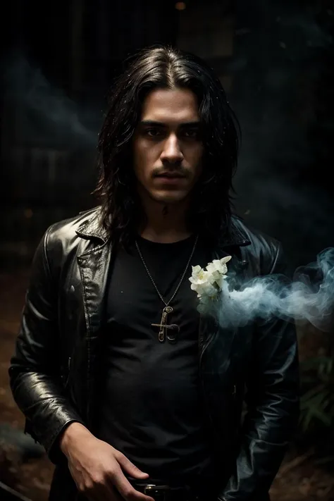 a profesional picture of 1man Darius "Ghost": A master thief with hair as black as midnight and eyes like stolen silver. He moves through the shadows with an ethereal grace, leaving no trace of his passage. His attire is as dark as the night, adorned with hidden pockets and climbing aids. His nimble fingers can pick any lock, bypass any alarm, and slip away unseen. He thrives on the thrill of the impossible heist, living on the edge between success and capture, a phantom in the urban jungle. BREAK, realistic, perfect quality, best quality, ultrasharp, ultradetailed, perfect quality, masterpiece, intricated details, <lora:add_detail:0.4>, punk, <hypernet:sxzBloom_sxzBloom:0.3>, <lora:splashes_v.1.1:0.5> Splash, splashes, splashing, explosion, exploding <lora:Smoke:0.3> smoke, smokkk, colorfull cyan, hotify, vivid colors