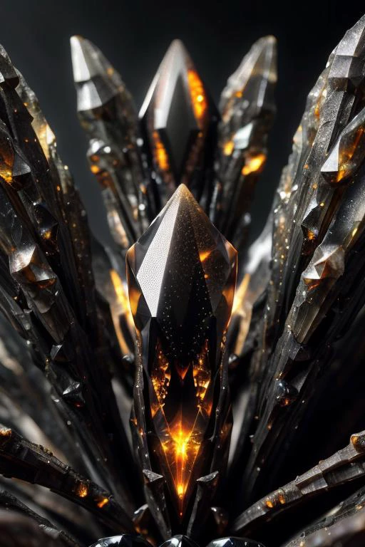 art by Karol Bak a profesional photo of gem stone, focus on details and material Smoky Quartz: A translucent brown to black gemstone with a smoky appearance. close up, macro photography on balck velwet background,8k, ultrasharp, ultradetailed, perfect quality, masterpiece, intricated details, ultra clear, <lora:add_detail:0.7>, <hypernet:sxzBloom_sxzBloom:0.3>, vivid colors wallpaper <lora:ral-mold:0.51> ral-mold no humans