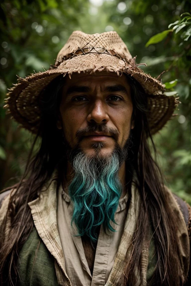 a profesional picture of 1man Silas "Stonespeaker": A wizened druid with a long, braided beard the color of earth and eyes like deep pools of ancient wisdom. He walks with the earth, his calloused hands bearing the secrets of the forest. His attire is woven from leaves and animal hide, blending seamlessly with the wilderness. He speaks to the trees and animals in their own tongue, a guardian of the natural world. His voice, deep and resonant, carries the weight of ages, urging respect for the delicate balance of nature. BREAK, realistic, perfect quality, best quality, ultrasharp, ultradetailed, perfect quality, masterpiece, intricated details, <lora:add_detail:0.4>, punk, <hypernet:sxzBloom_sxzBloom:0.3>, <lora:splashes_v.1.1:0.5> Splash, splashes, splashing, explosion, exploding <lora:Smoke:0.3> smoke, smokkk, colorfull cyan, hotify, vivid colors