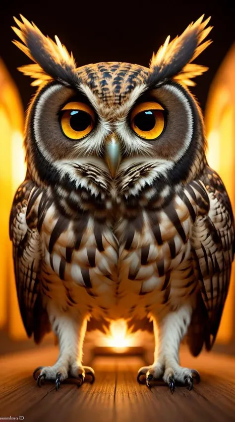 an concept art of alchemic element - European Eagle Owl (Bubo bubo): A formidable and majestic owl, recognized by its large size and prominent ear tufts. The subject stands proudly as the center of attention, bathed in the tender glow. The light plays with shadows, creating a dance of artistry on its surface, emphasizing even the tiniest nuances that make it unique. A halo of brilliance surrounds the subject, enhancing its elegance and evoking a sense of wonder and mystery., in nature habitat, rim lights, digital art, focus on subject, duch angle, clsoe shot, closeup, masterpiece, ultrasharp, intricated details