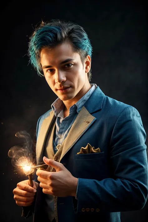 a profesional picture of 1man Dr. Alistair "Cogsworth": A genius inventor with mismatched eyes (one sapphire blue, the other a whirring mechanical contraption) and an unruly shock of white hair. His lab coat, permanently stained with strange concoctions, hides countless gadgets and tools. His mind races with clockwork precision, constantly tinkering and innovating. A gentle soul despite his eccentric appearance, he seeks to improve the world with his inventions, often with humorous (and sometimes explosive) results. BREAK, realistic, perfect quality, best quality, ultrasharp, ultradetailed, perfect quality, masterpiece, intricated details, <lora:add_detail:0.4>, punk, <hypernet:sxzBloom_sxzBloom:0.3>, <lora:splashes_v.1.1:0.5> Splash, splashes, splashing, explosion, exploding <lora:Smoke:0.3> smoke, smokkk, colorfull cyan, hotify, vivid colors