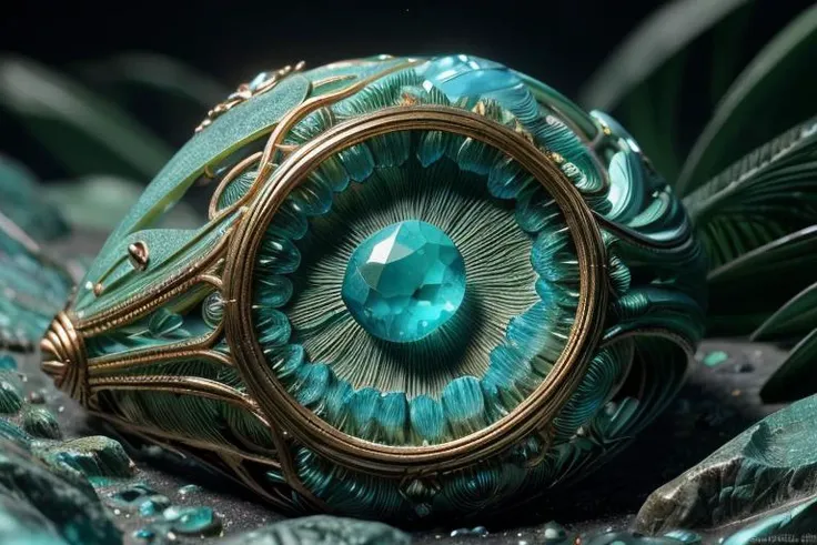 art by Karol Bak a profesional photo of gem stone, focus on details and material Amazonite: A green to blue-green gemstone with a shimmering appearance, resembling the Amazon River. close up, macro photography on balck velwet background,8k, ultrasharp, ultradetailed, perfect quality, masterpiece, intricated details, ultra clear, <lora:add_detail:0.7>, <hypernet:sxzBloom_sxzBloom:0.3>, vivid colors wallpaper <lora:ral-3dwvz:0.55> ral-3dwvz no humans