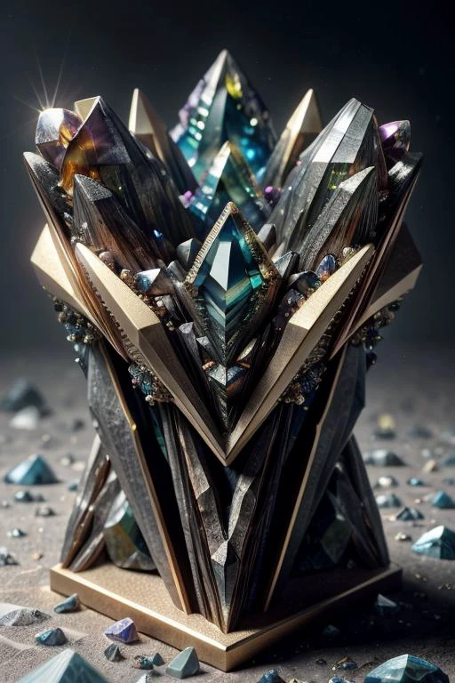art by Karol Bak a profesional photo of gem stone, focus on details and material Alexandrite, A crystalized formation with jagged edges, resembling a miniature mountain range, inside (( Jewelry box )) close up, macro photography on balck velwet background,8k, ultrasharp, ultradetailed, perfect quality, masterpiece, intricated details, ultra clear, <lora:add_detail:0.7>, <hypernet:sxzBloom_sxzBloom:0.3>, vivid colors wallpaper <lora:ral-3dwvz:0.55> ral-3dwvz no humans