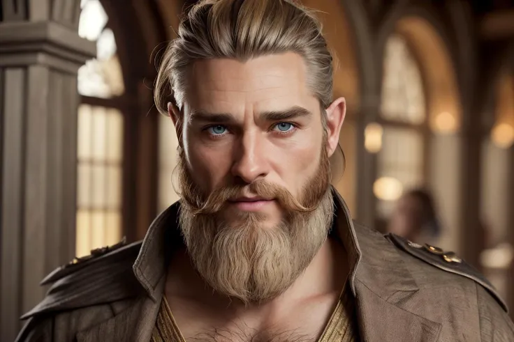 an awarded profesional photography of (1man:1.3) pixie with Steel gray eyes with male man bun hairstyle and Dutch beard in Daffodil Blonde color, dressed in a hobbit costume Bored facial expression, hug in clubroom ,(epic scene:1.3),ultradetialed character with perfect face,detailed skin,(ultrasharp:1.3),(masterpiece:1.1),best quality,(photorealistic:1.2),ultrarealistic,realistic ultradetailed character,4k perfect quality, <lyco:GoodHands-beta2:1> by Bob Orsillo Daylight camera angle close-up and focus on upper body Magnificent,Imperceptible detail,Intricately designed, (perfect quality face:1.5) hyper-detailed complex, insanely detailed, detailed clothes, detailed skin, detailed body, , 1man, realistic lights, realistic shadows, profesional photo