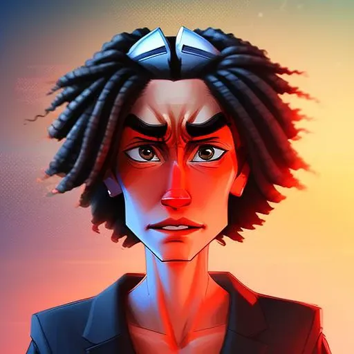 fisheye lens of a tough, lank, Ashamed driver woman, Step-by-step, grimace, with short brown hair wearing headdress , digital art, highly detailed, fine detail, intricate, outrun, vaporware