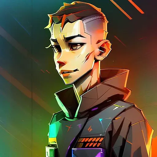 Lovecraftian full body portrait of a hunky, slight, Happy lieutenant woman, Magnificent, expressionless, with brown undercut wearing beanie , digital art, trending on artstation, highly detailed, fine detail, intricate, outrun, vaporware