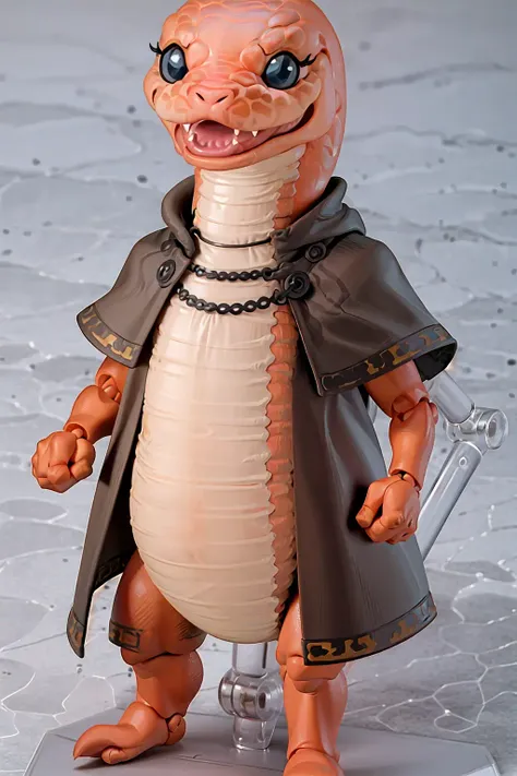 ((zorayas)), chibi, short, flat chest, small, excited, short arms, fangs, simple shading, thick outlines, figma, <lora:figmaAnimeFigures_figma:0.9>