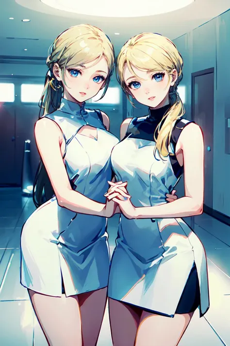 ultra detailed, masterpiece, best quality,
<lora:DChloe:0.7> DChloe, blue eyes, blonde hair, ponytail, long hair, dress, white dress, sleeveless, sleeveless dress, pencil skirt, tube dress, light smile, parted lips, facing viewer, head tilt, interlocked fingers,